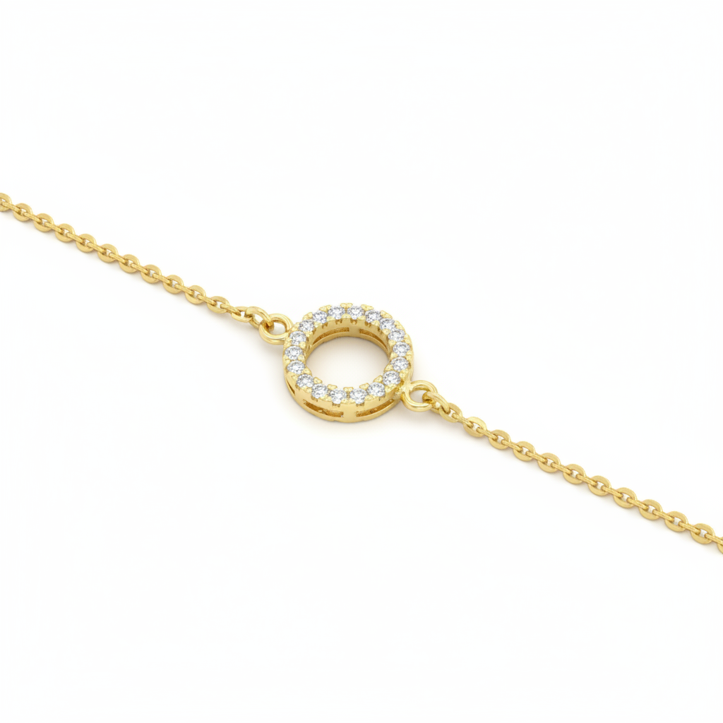 Geometric Round Crystal Encrusted Bracelet
