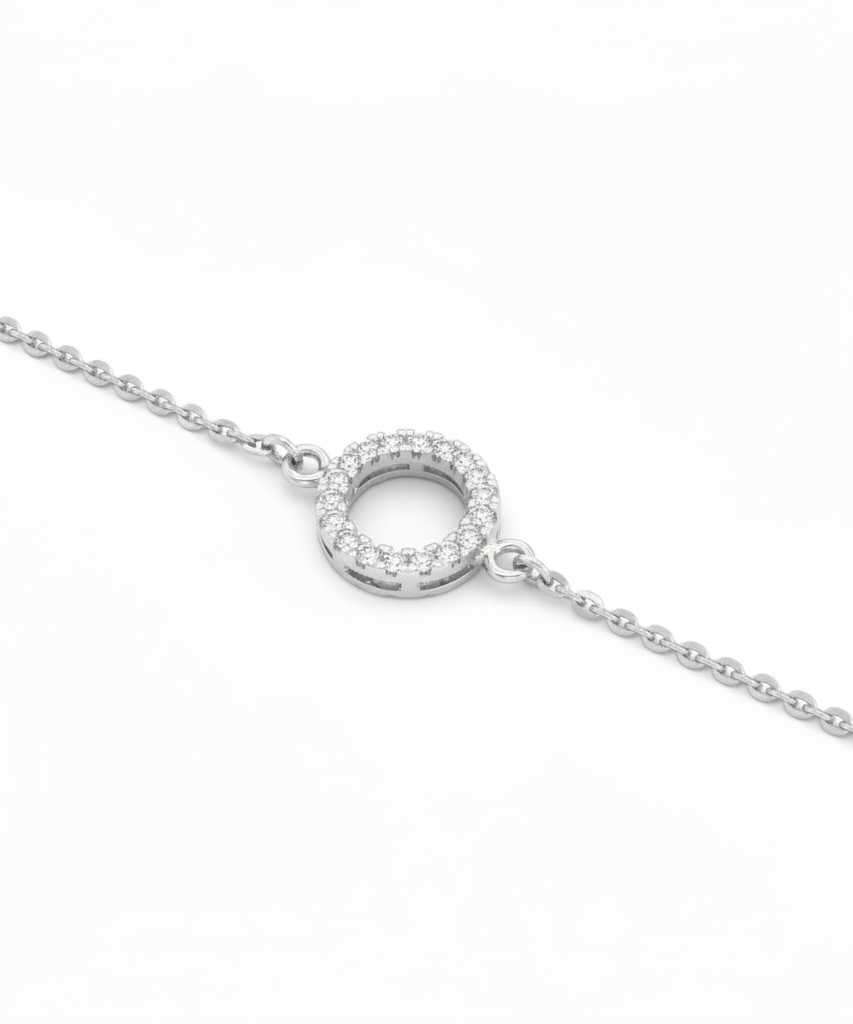 Geometric Round Crystal Encrusted Bracelet