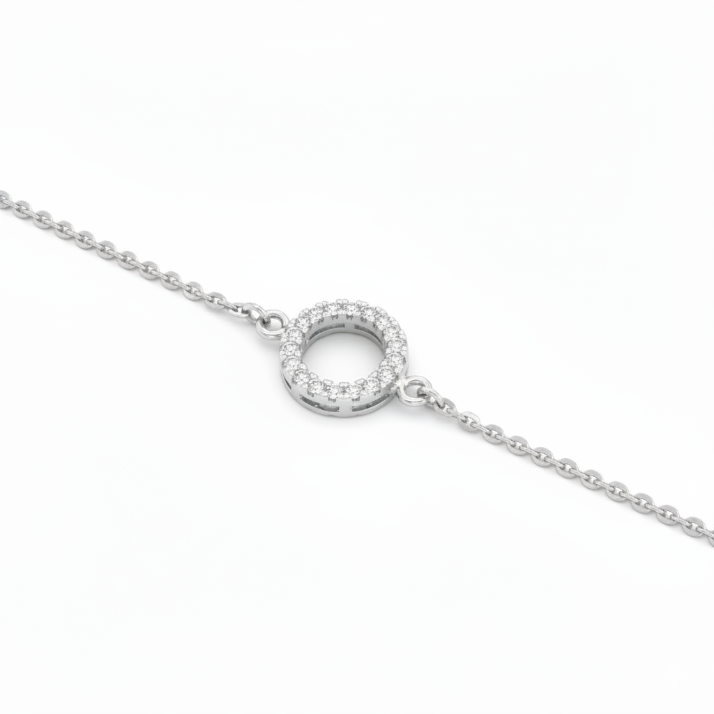 Geometric Round Crystal Encrusted Bracelet