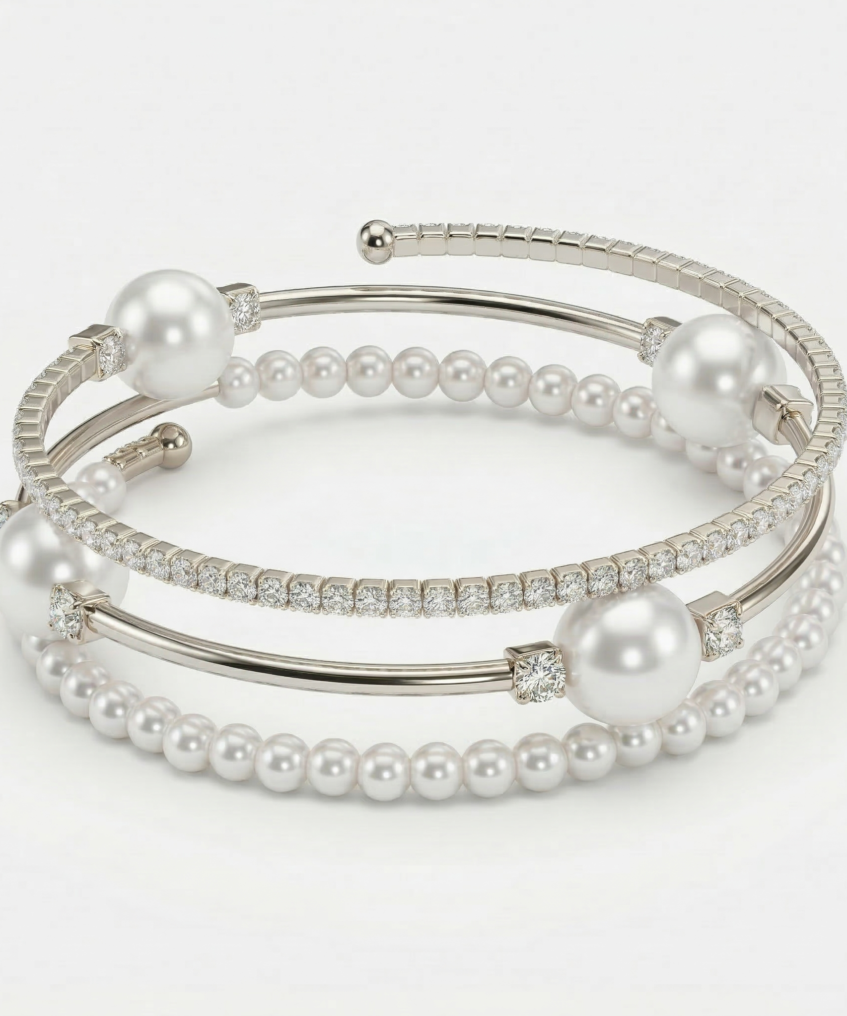 Inventive Pearl Rhinestone Bracelet
