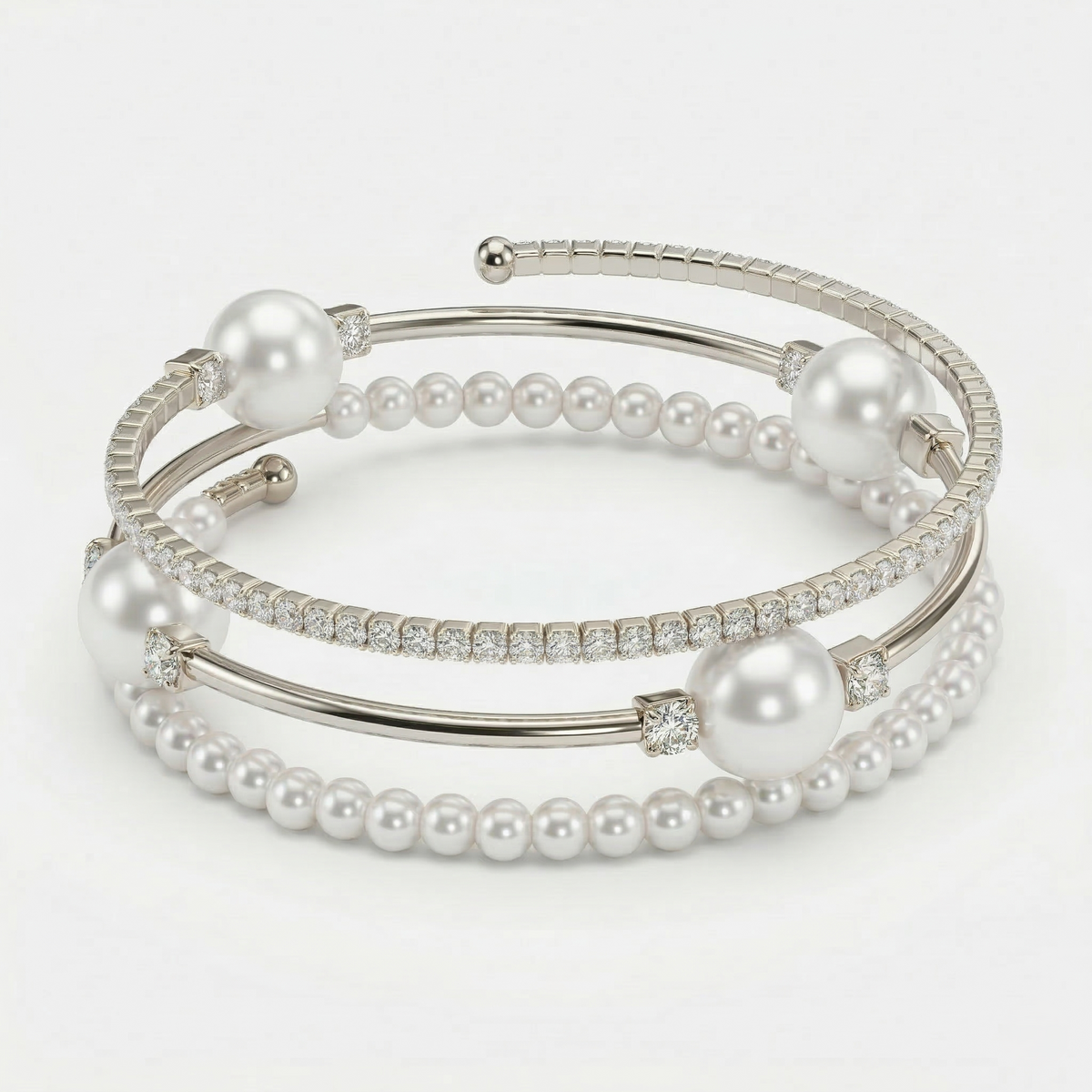 Inventive Pearl Rhinestone Bracelet