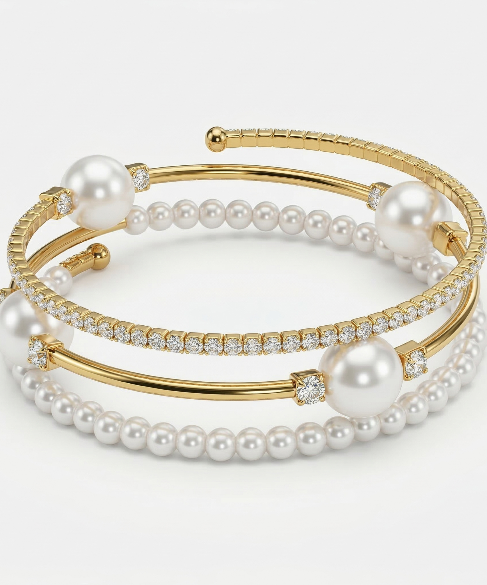 Inventive Pearl Rhinestone Bracelet
