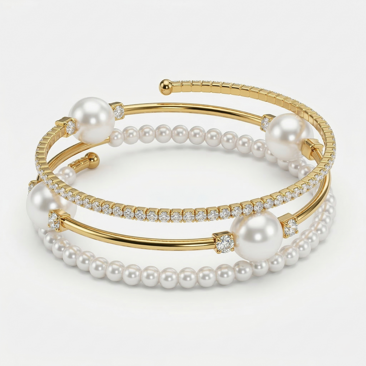Inventive Pearl Rhinestone Bracelet