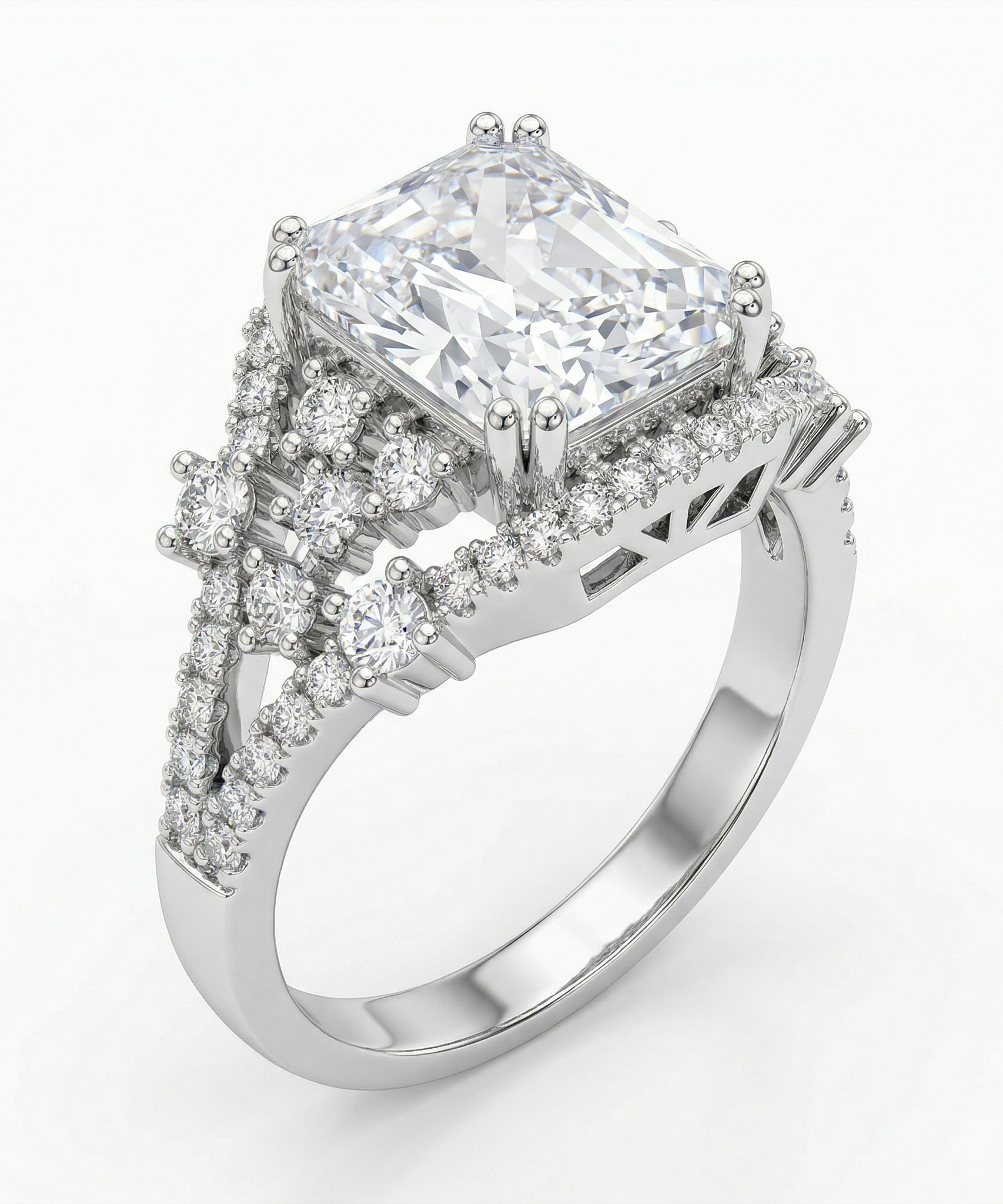Princess Cut Crystal Stone Ring