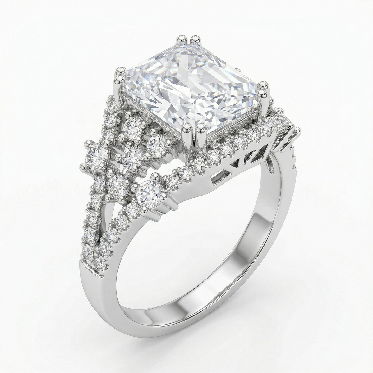 Princess Cut Crystal Stone Ring