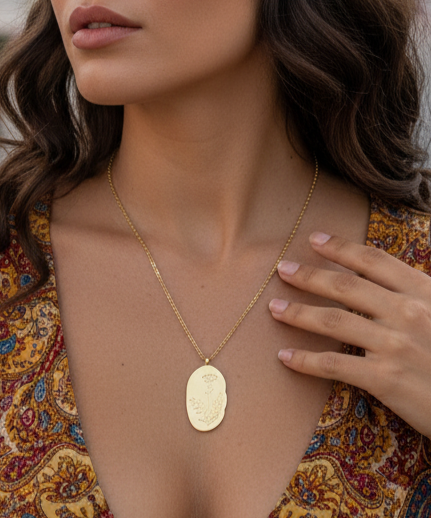 THINK WE HAVEStainless Steel December Flower Birth Necklace Month