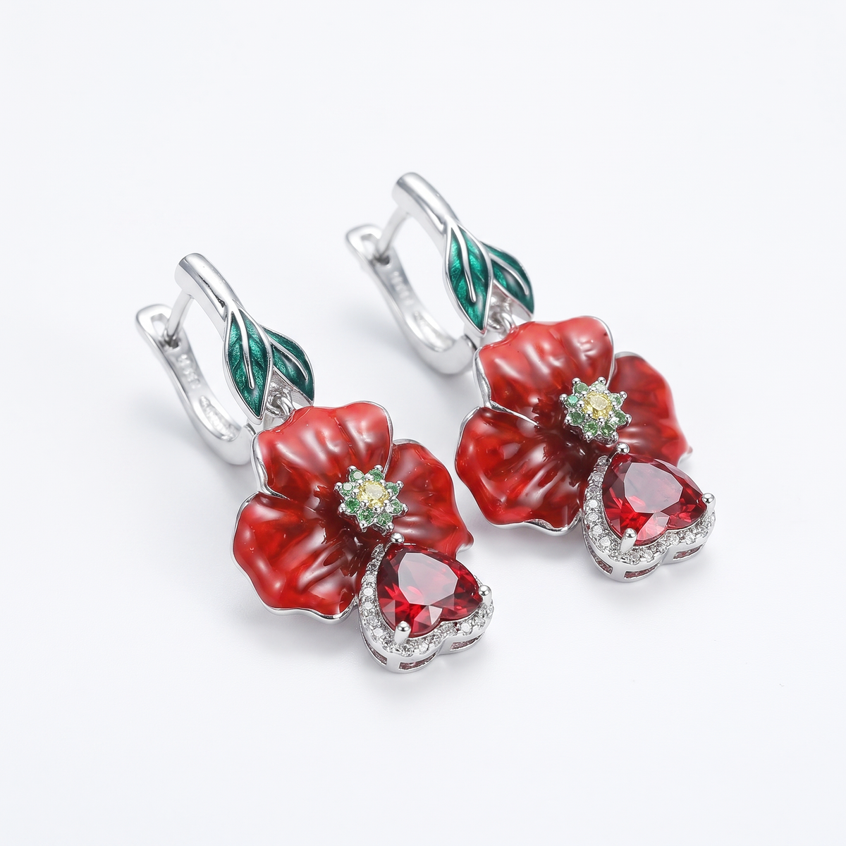 Opulent Love Heart-shaped Earrings & Necklace