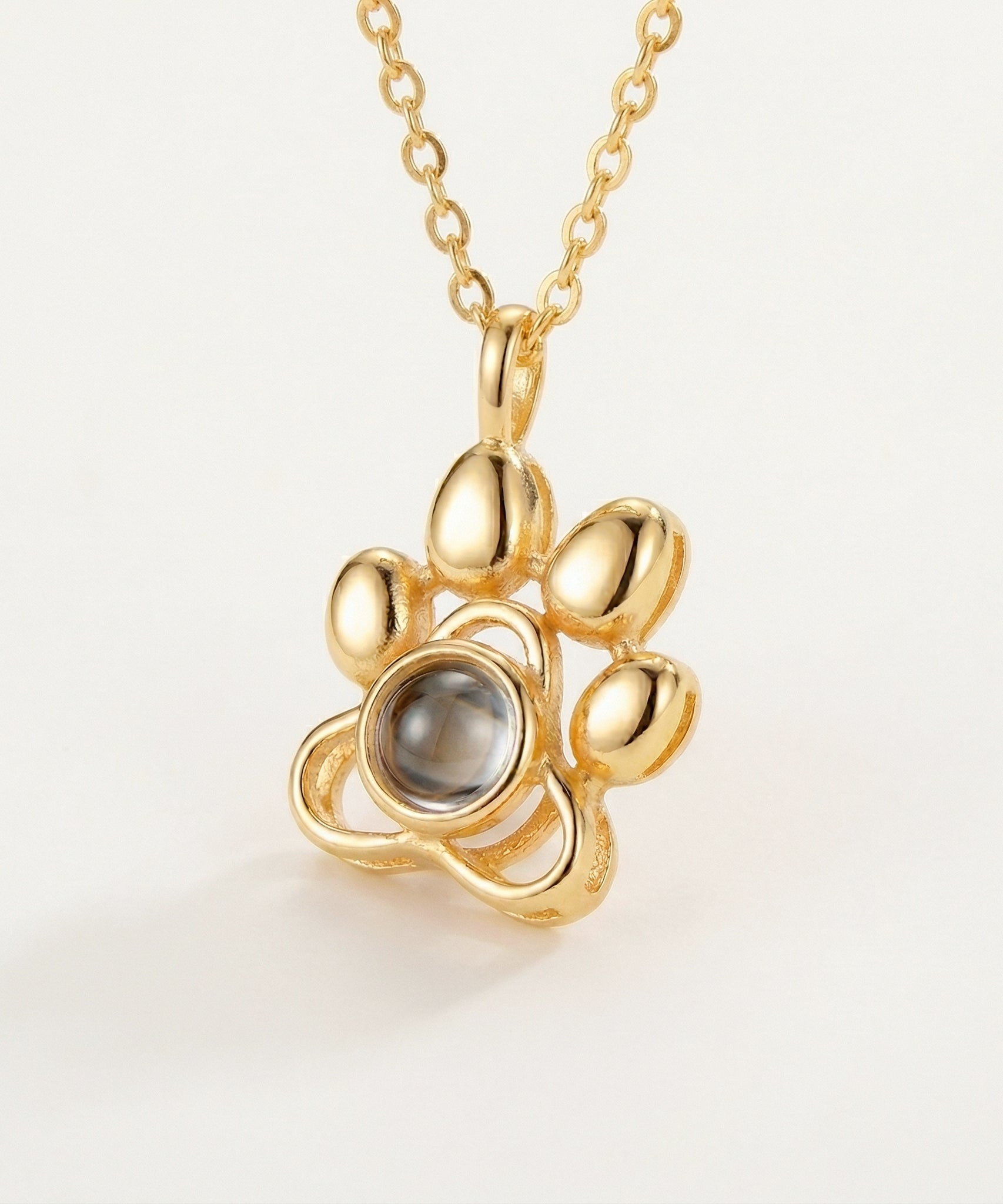 Customized Dog Paw Projection Necklace