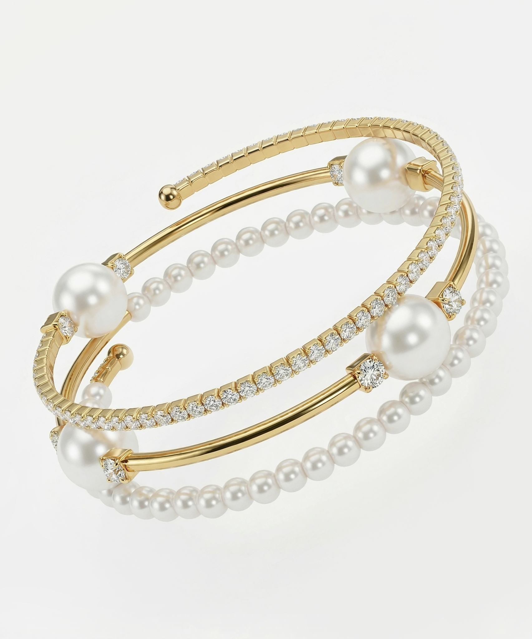 Inventive Pearl Rhinestone Bracelet