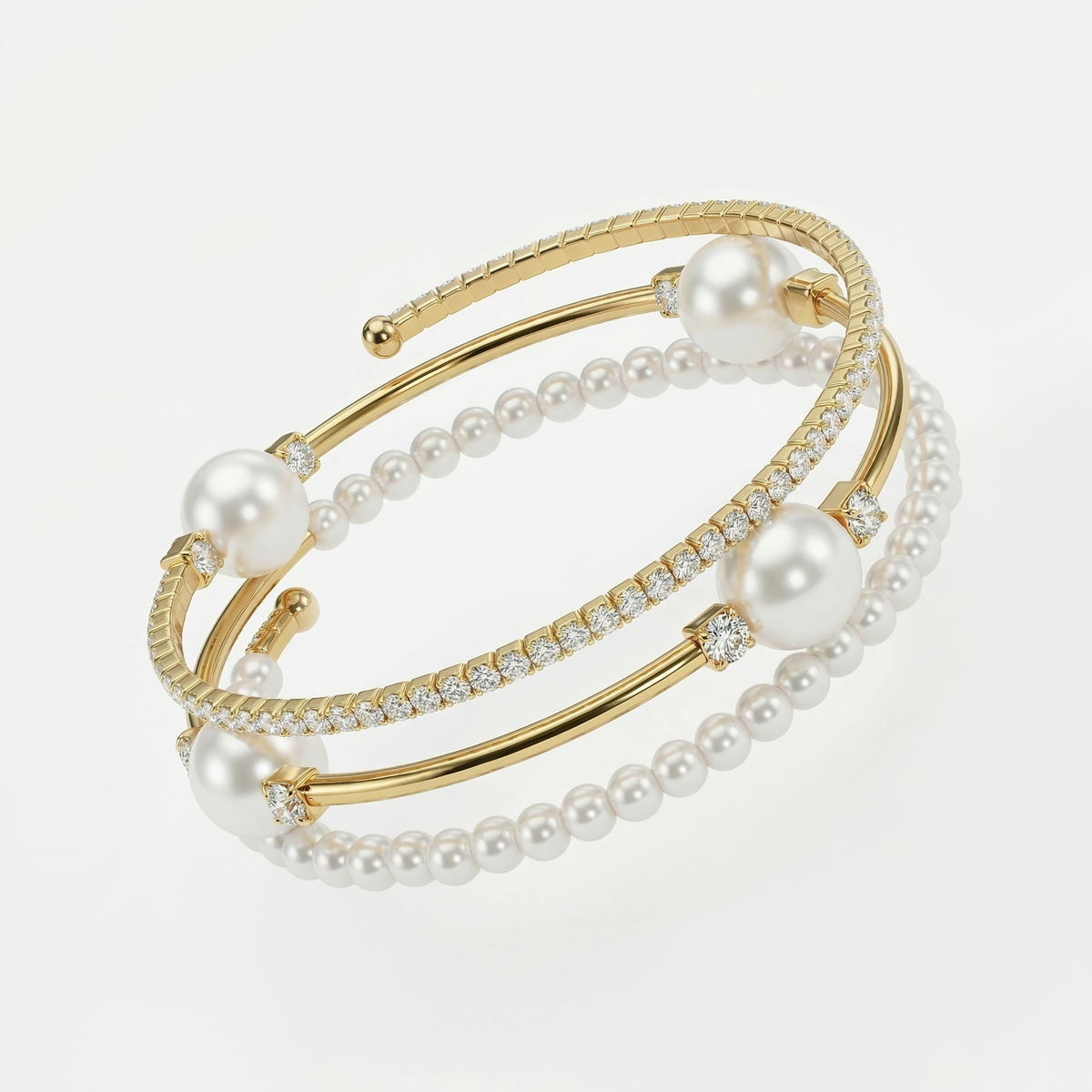 Inventive Pearl Rhinestone Bracelet