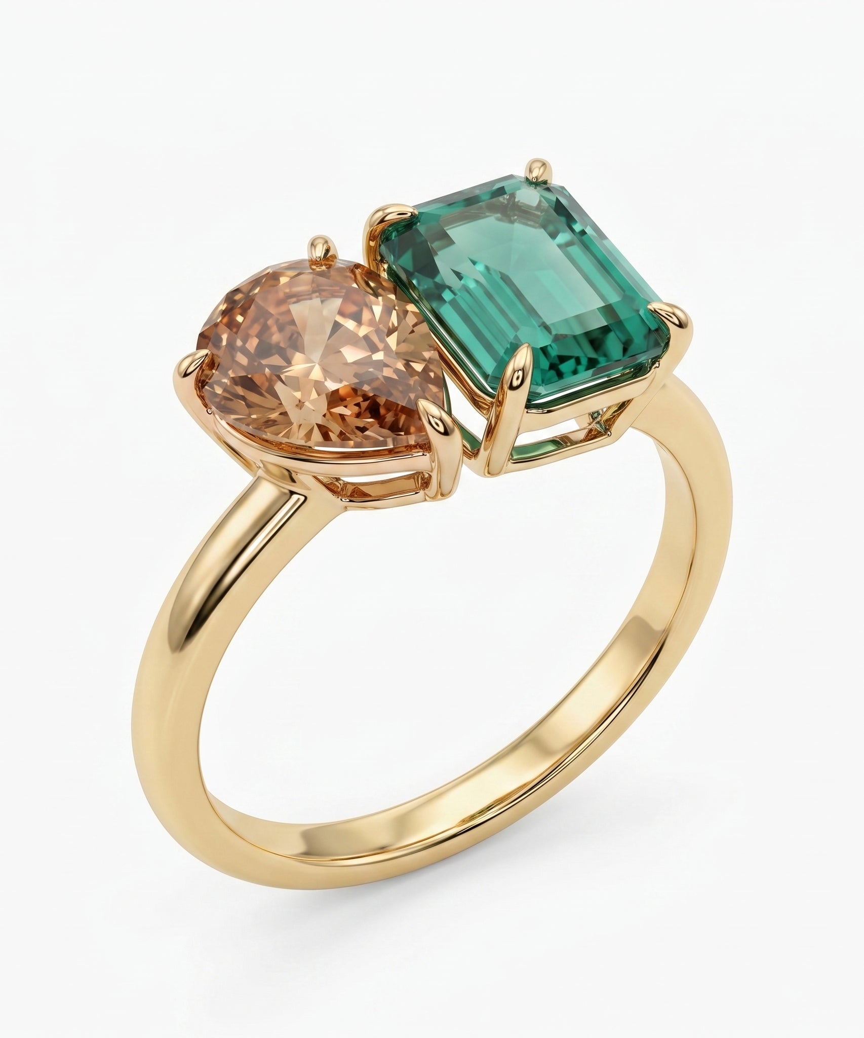 Crystal-Clear Double Square & Tear Ring
