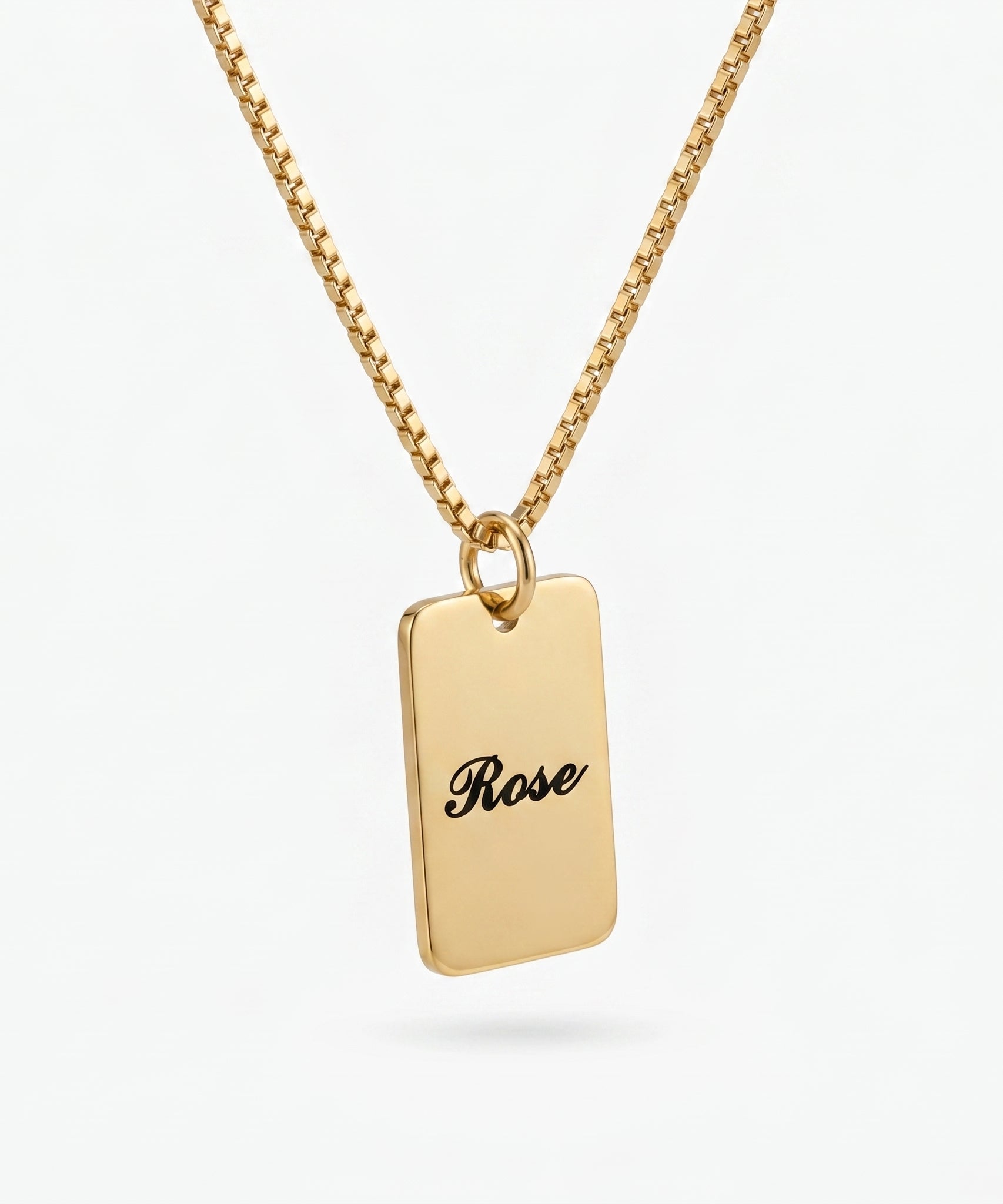 Personalized Name Square Box Chain Necklace