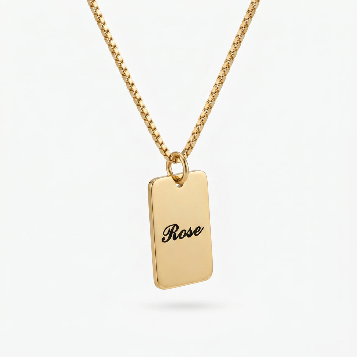 Personalized Name Square Box Chain Necklace