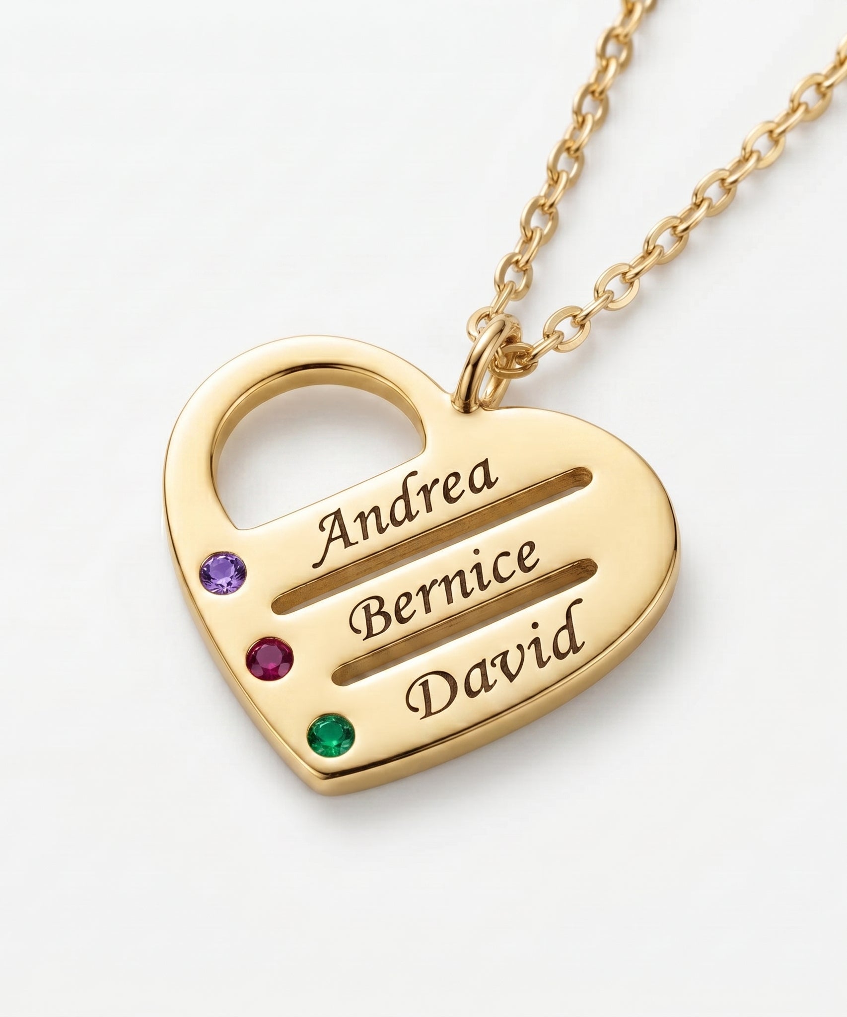Customized Special Loved Family Heart Necklace