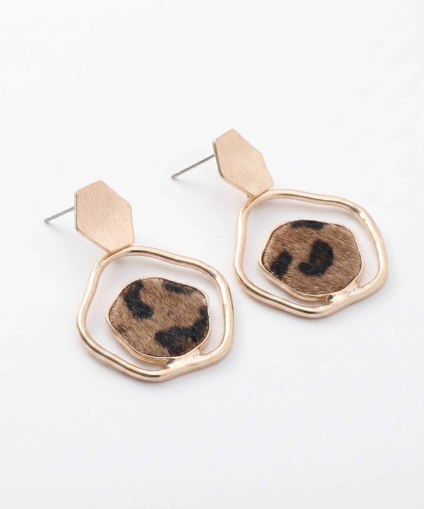 Exclusive Hexagon Leopard Earrings