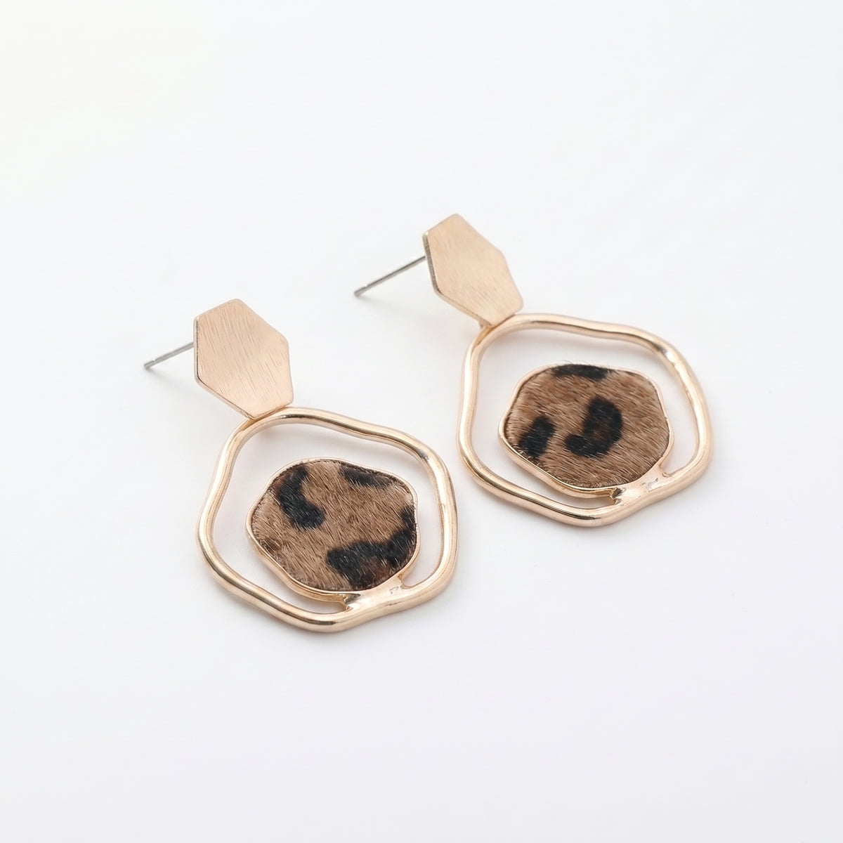 Exclusive Hexagon Leopard Earrings