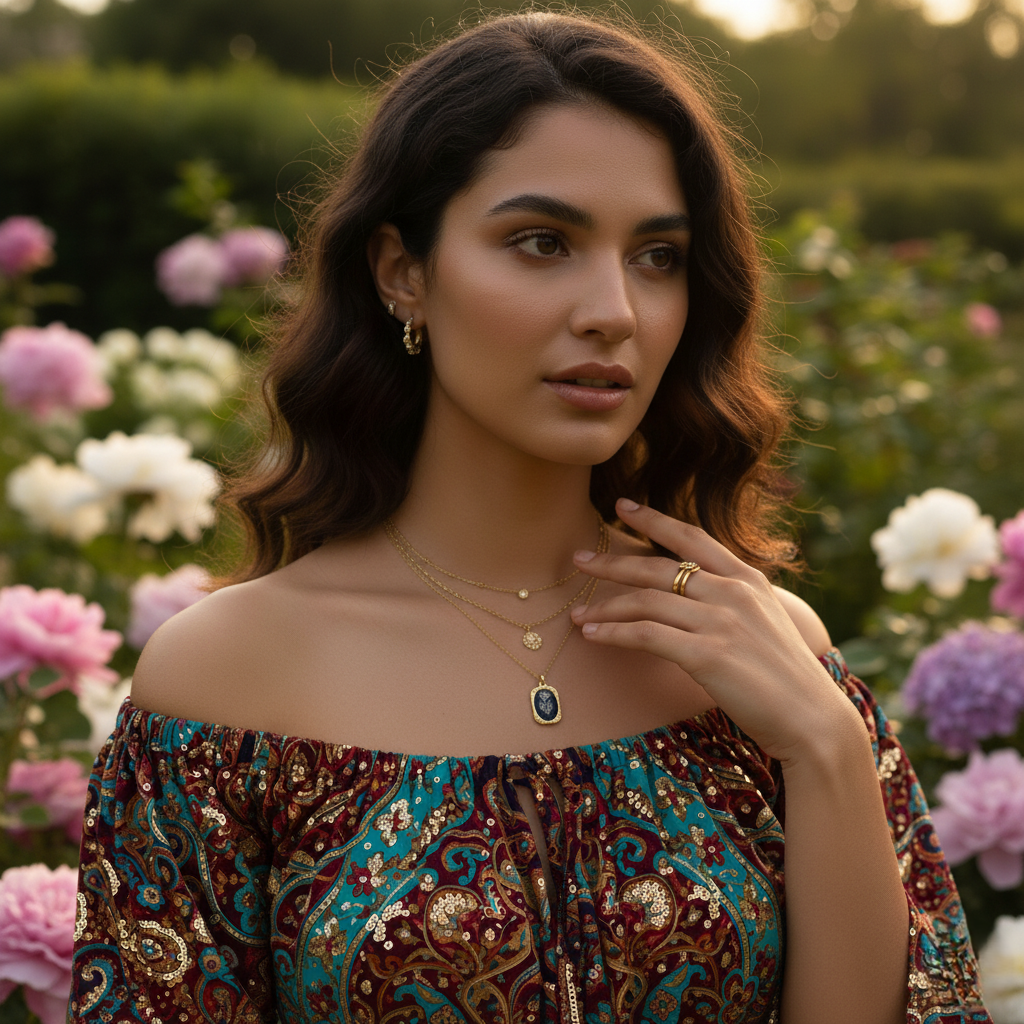 Polished Birthday Flower Mirror Necklace