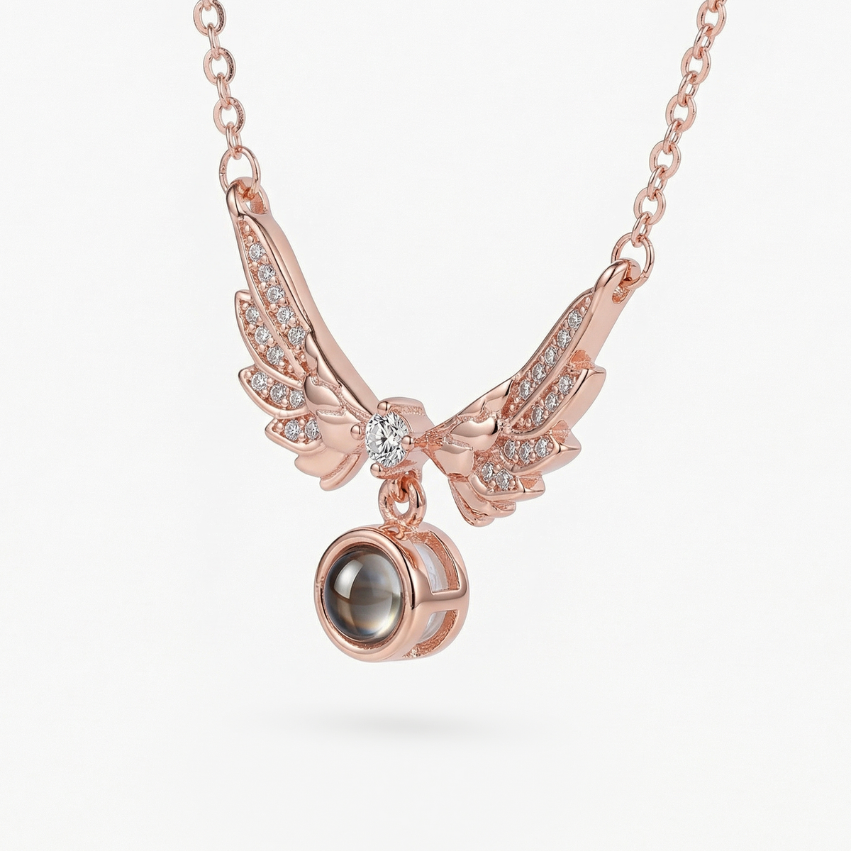 Delicate Customized Angel Wing Projection Necklace