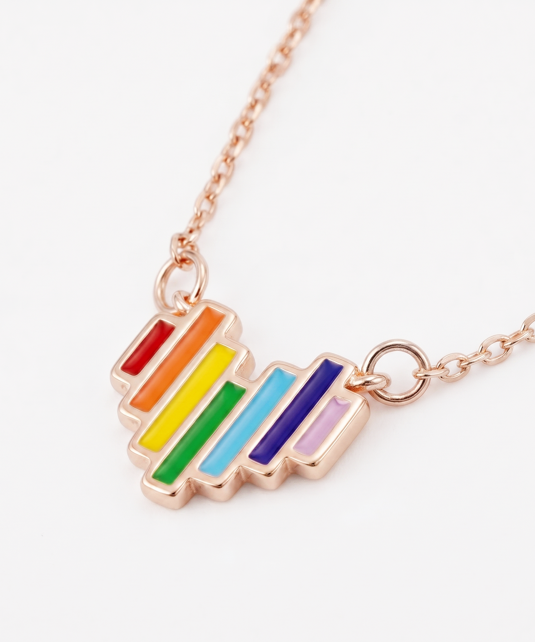 Chic Rainbow Heart Love Necklace