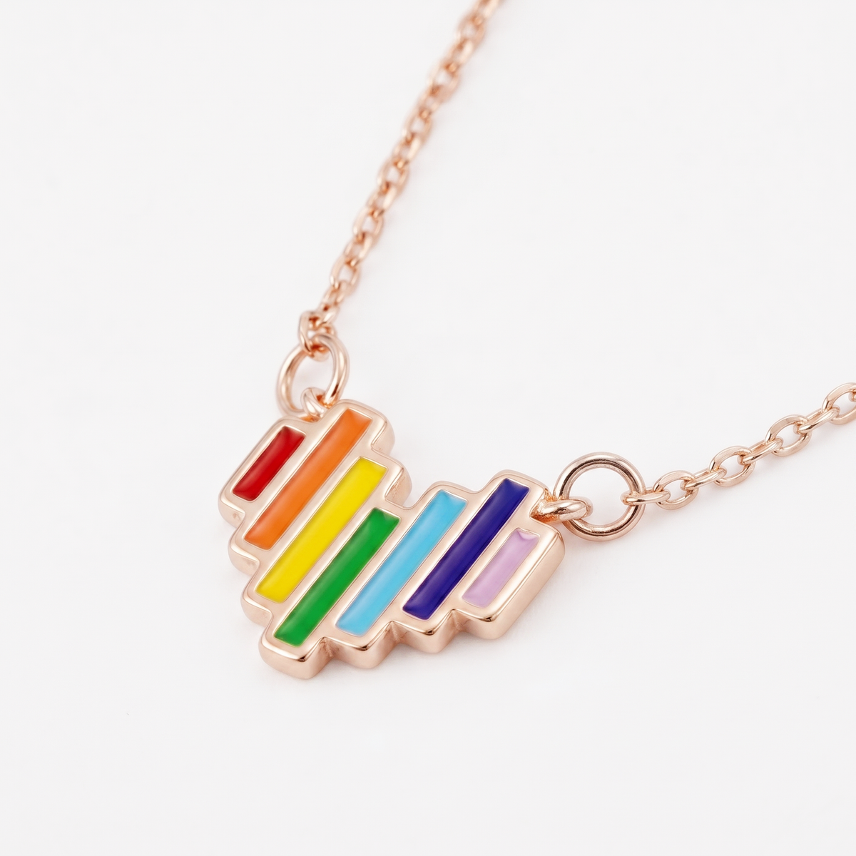 Chic Rainbow Heart Love Necklace