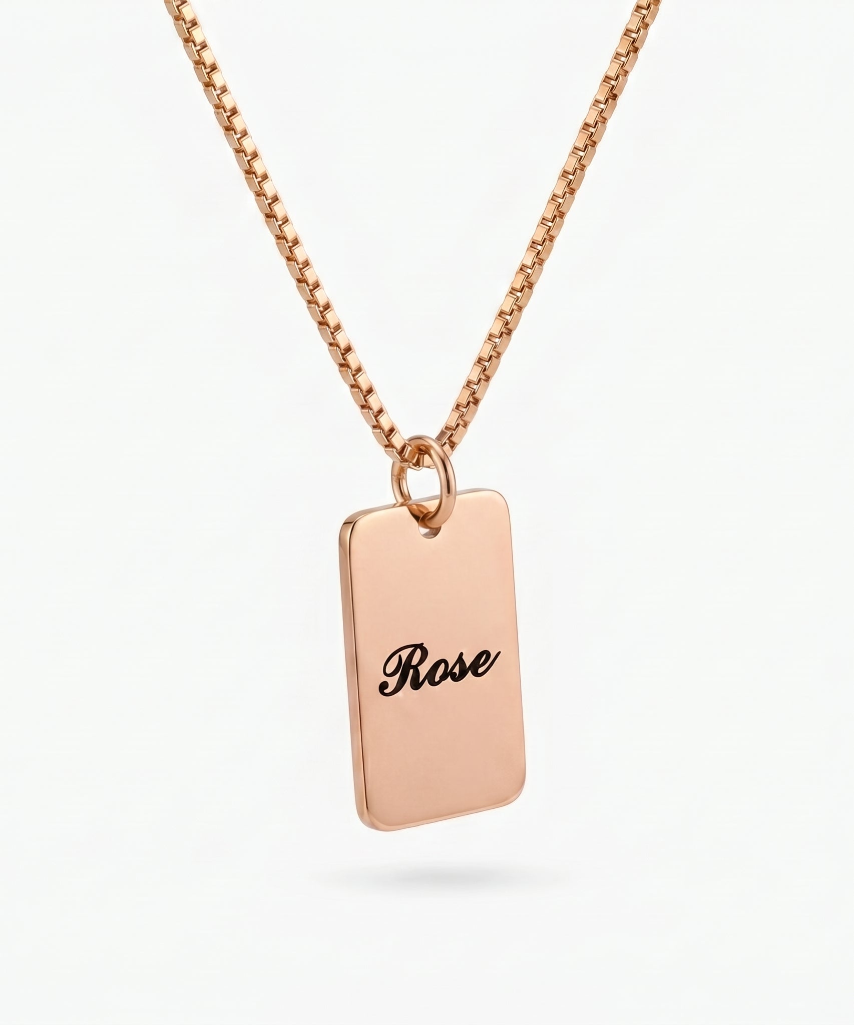 Personalized Name Square Box Chain Necklace