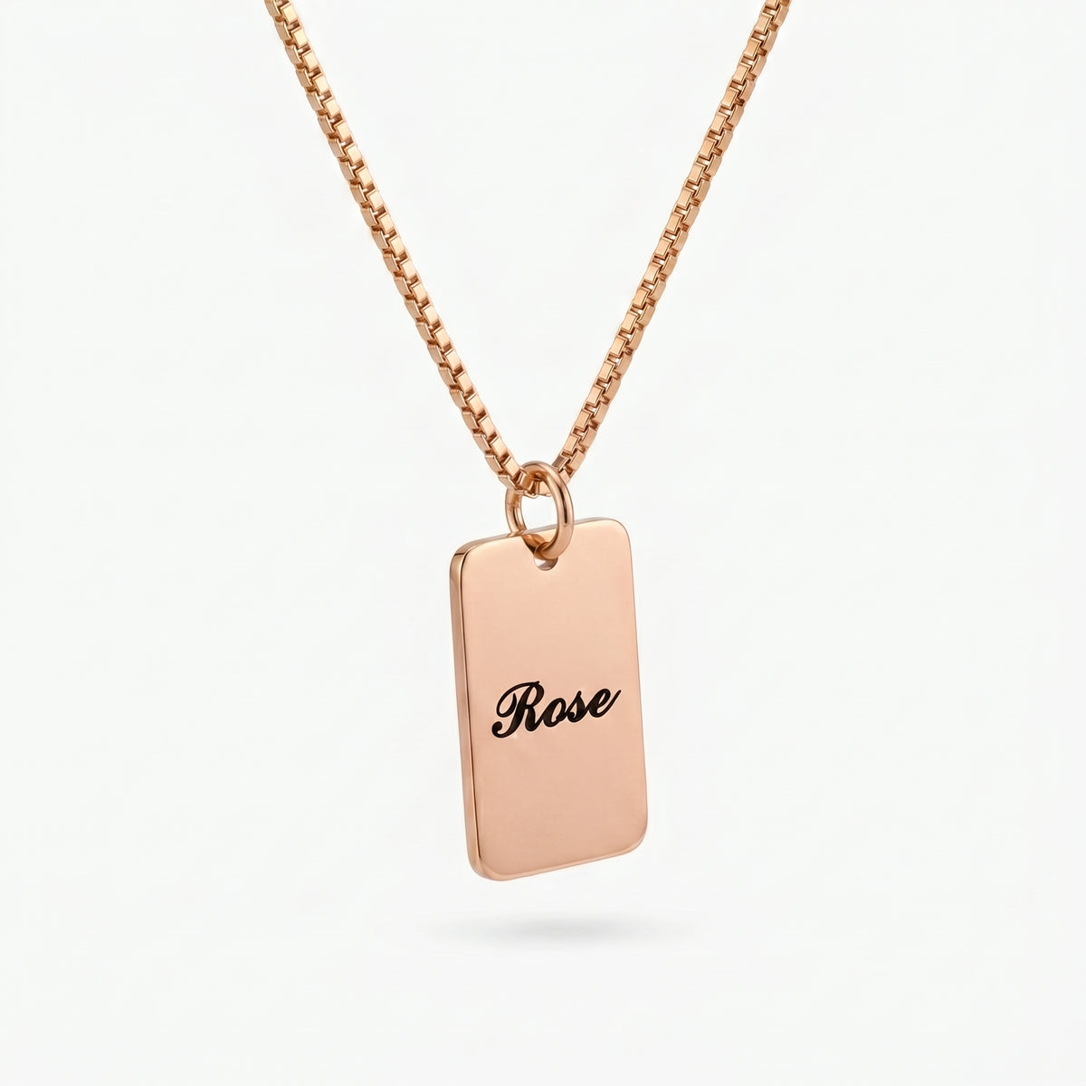 Personalized Name Square Box Chain Necklace