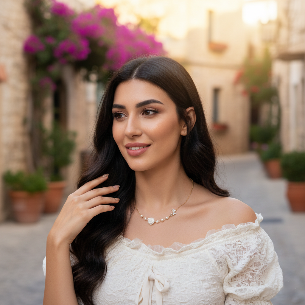 Vintage Rose Flower Necklace Clavicle Chain Necklace