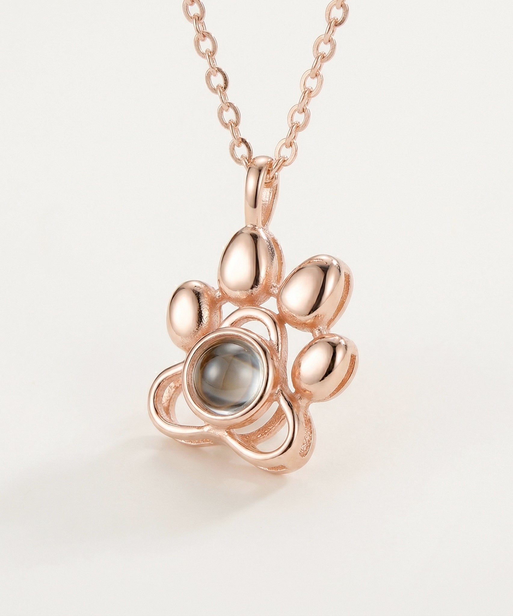 Customized Dog Paw Projection Necklace
