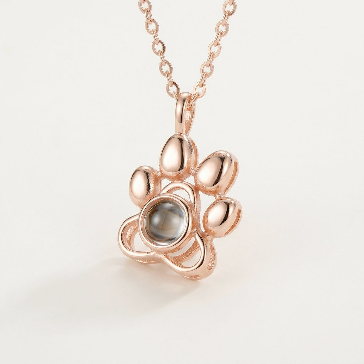 Customized Dog Paw Projection Necklace