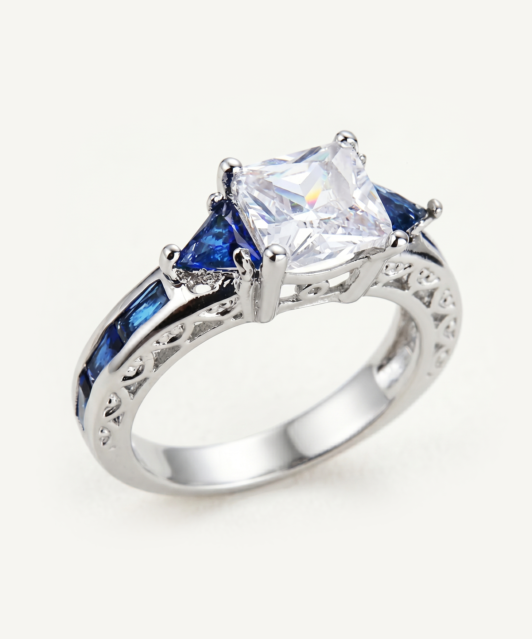 Brazen Rectangular Multi Color Ring