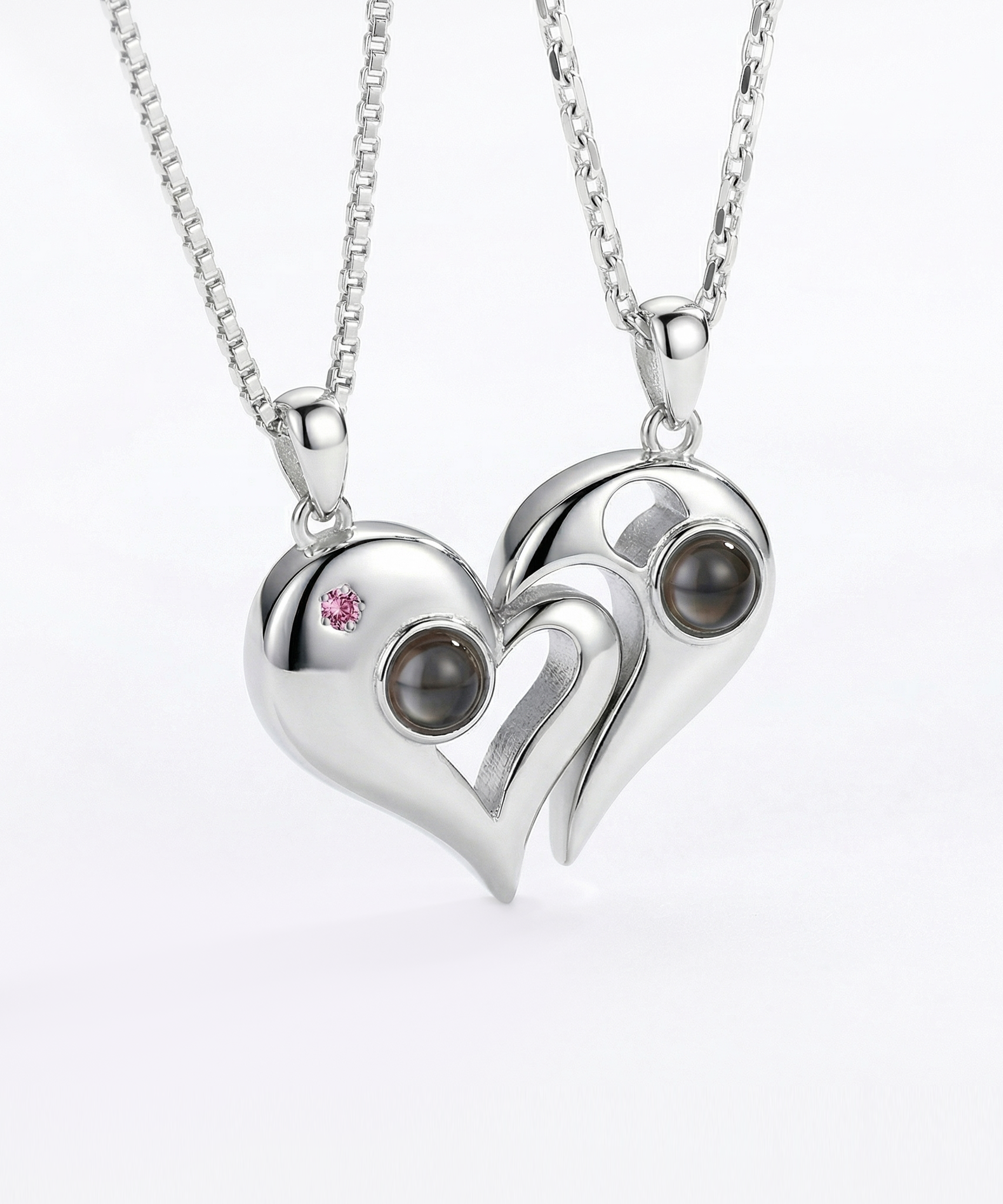 Customized 100 Languages Couple Love Projection Necklace