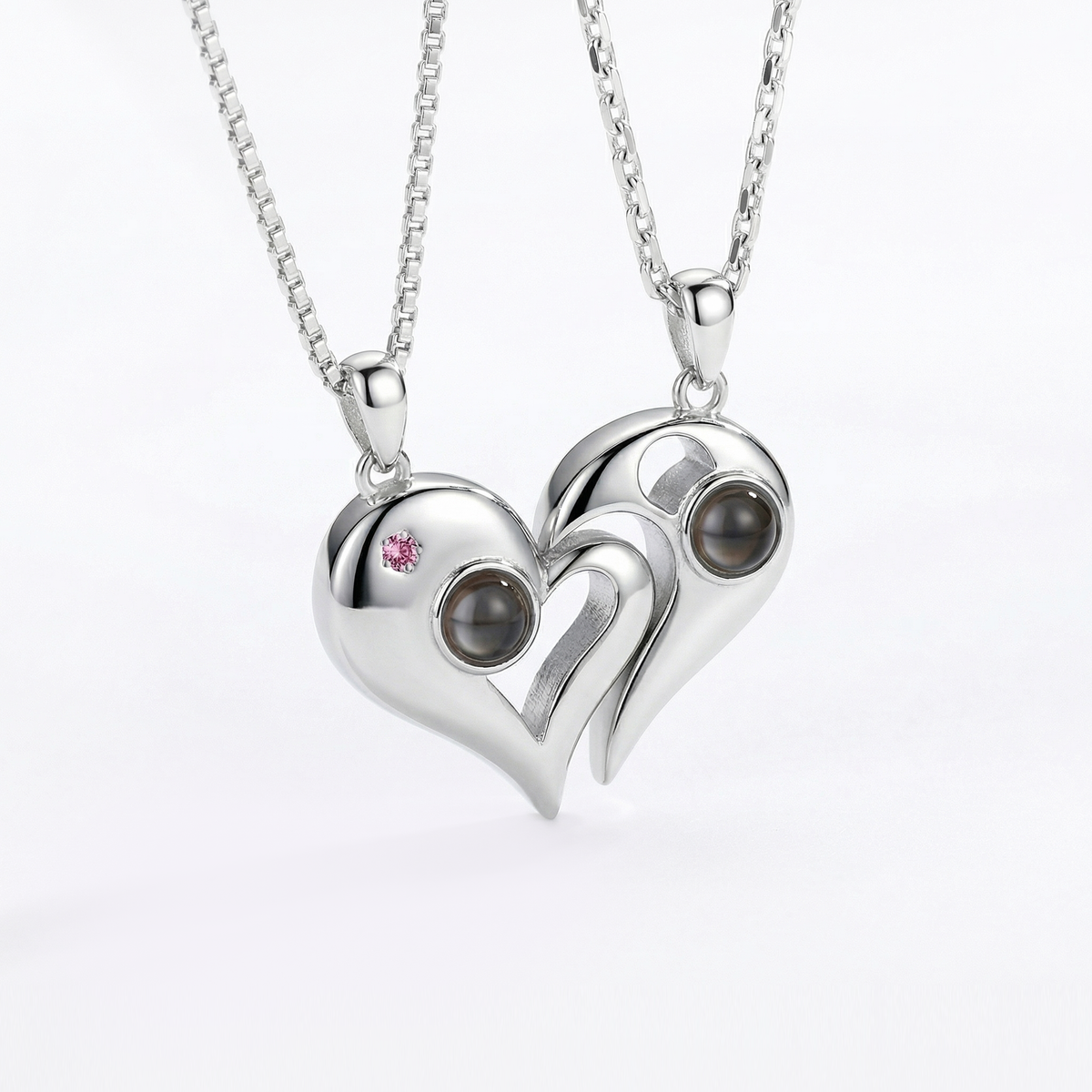Customized 100 Languages Couple Love Projection Necklace