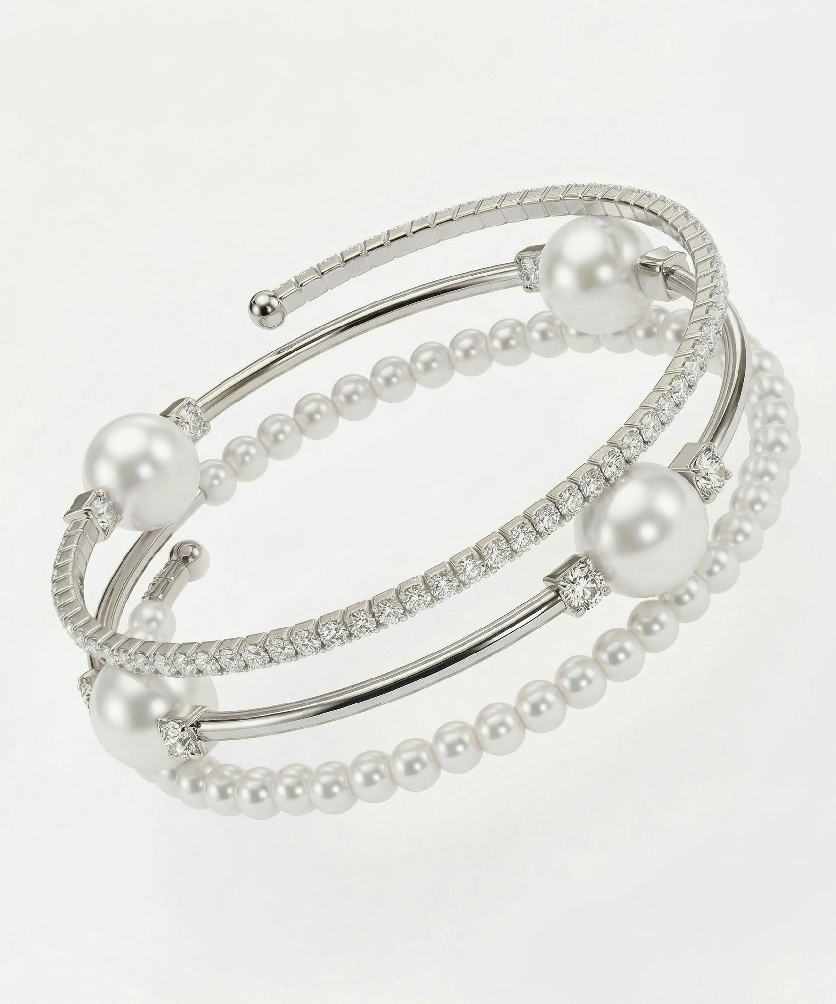 Inventive Pearl Rhinestone Bracelet