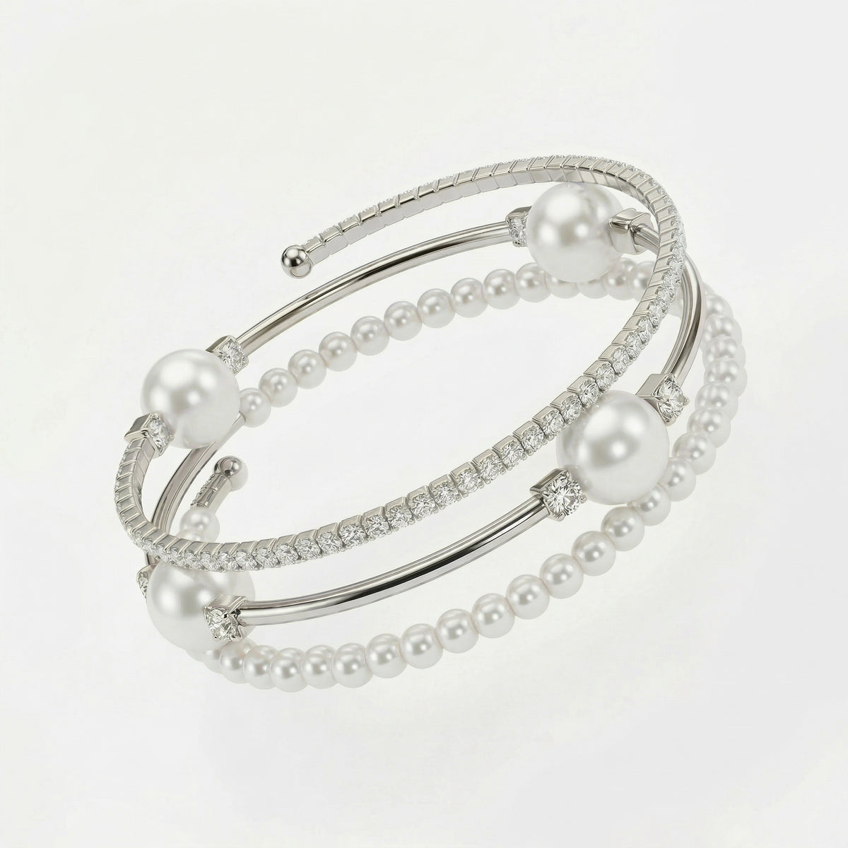 Inventive Pearl Rhinestone Bracelet
