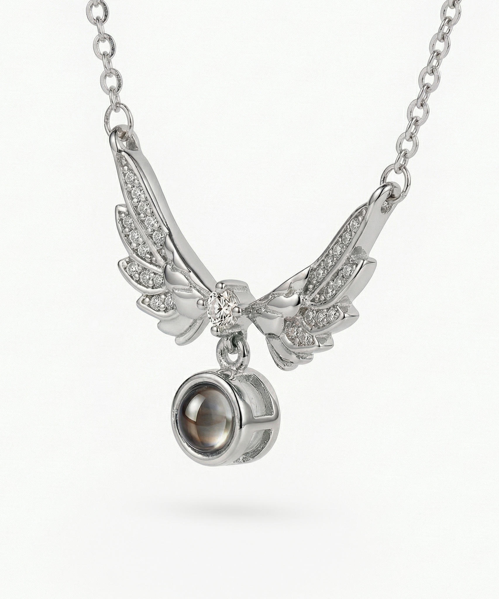 Delicate Customized Angel Wing Projection Necklace