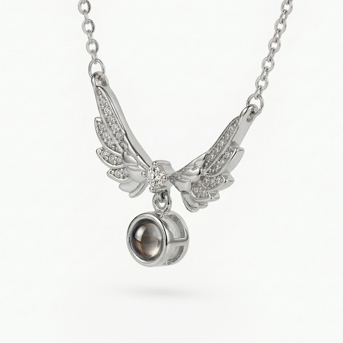 Delicate Customized Angel Wing Projection Necklace