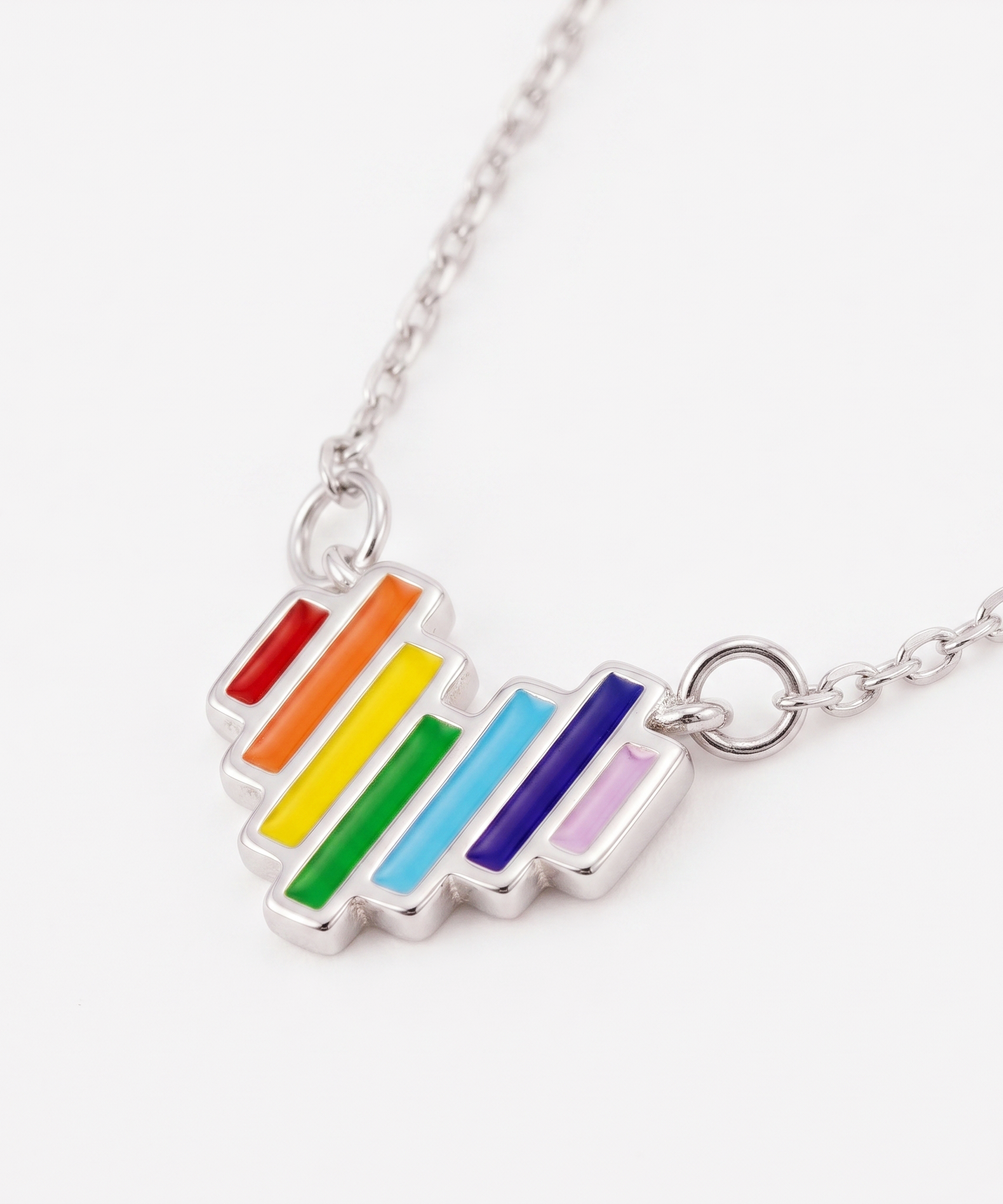 Chic Rainbow Heart Love Necklace