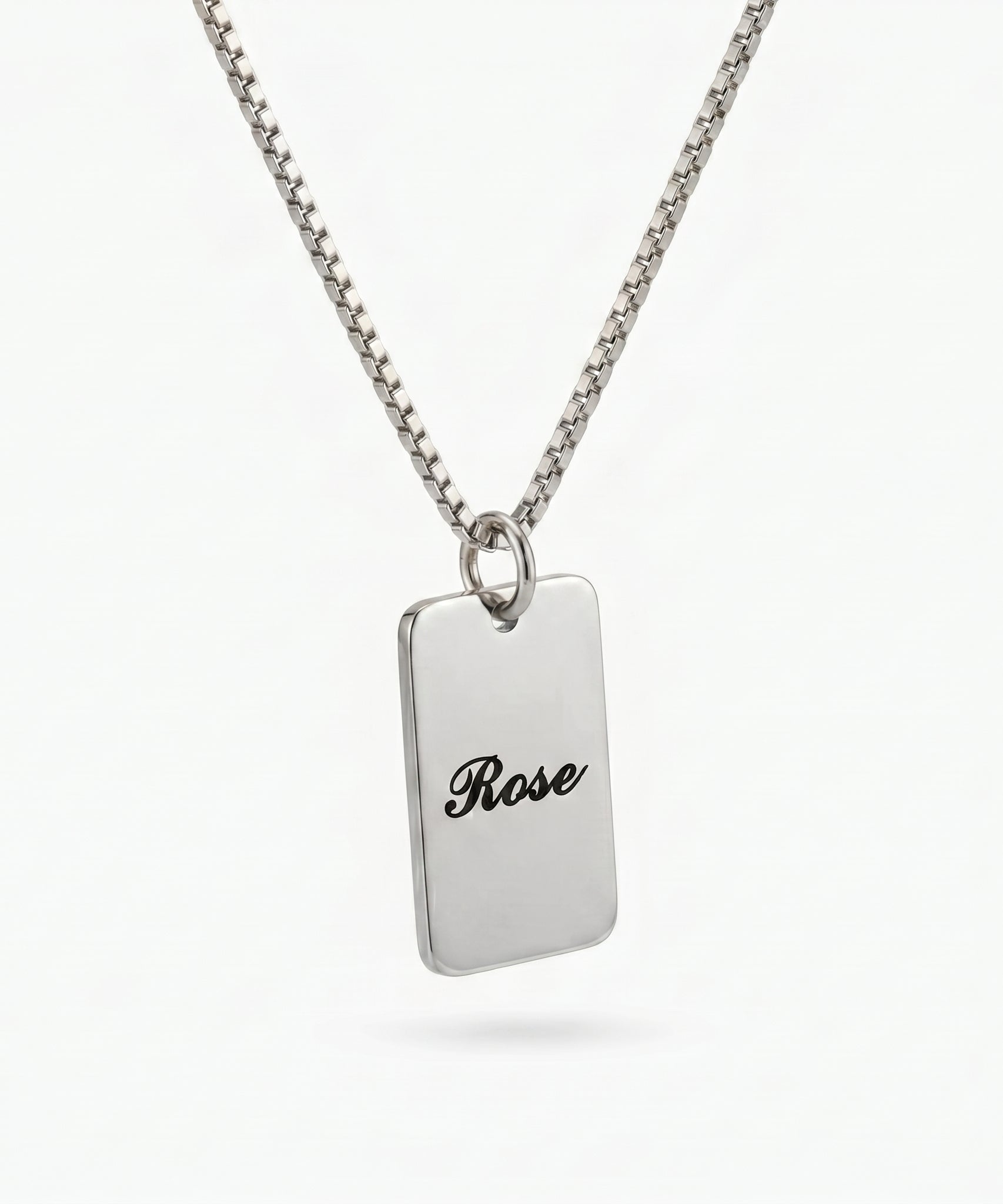 Personalized Name Square Box Chain Necklace