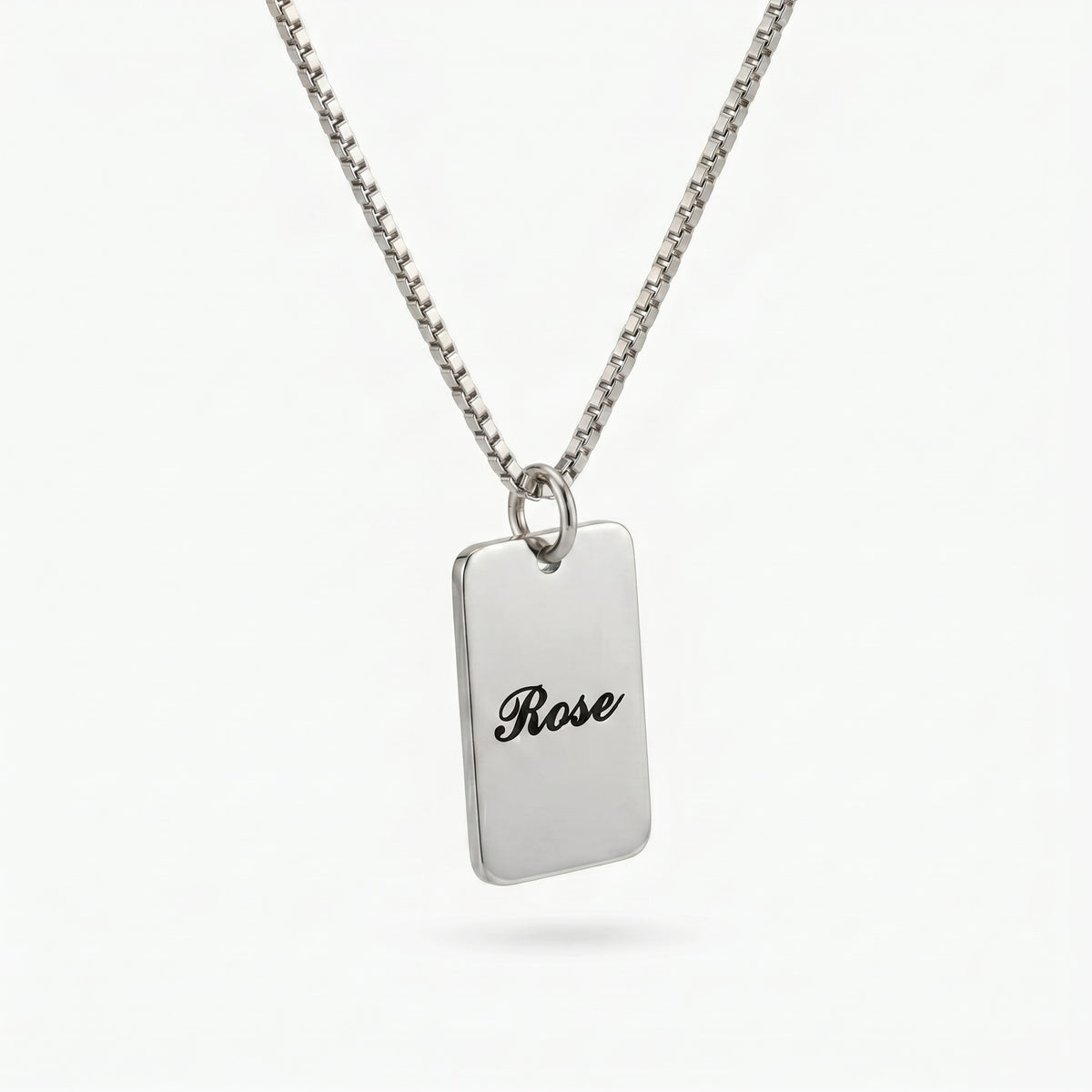 Personalized Name Square Box Chain Necklace