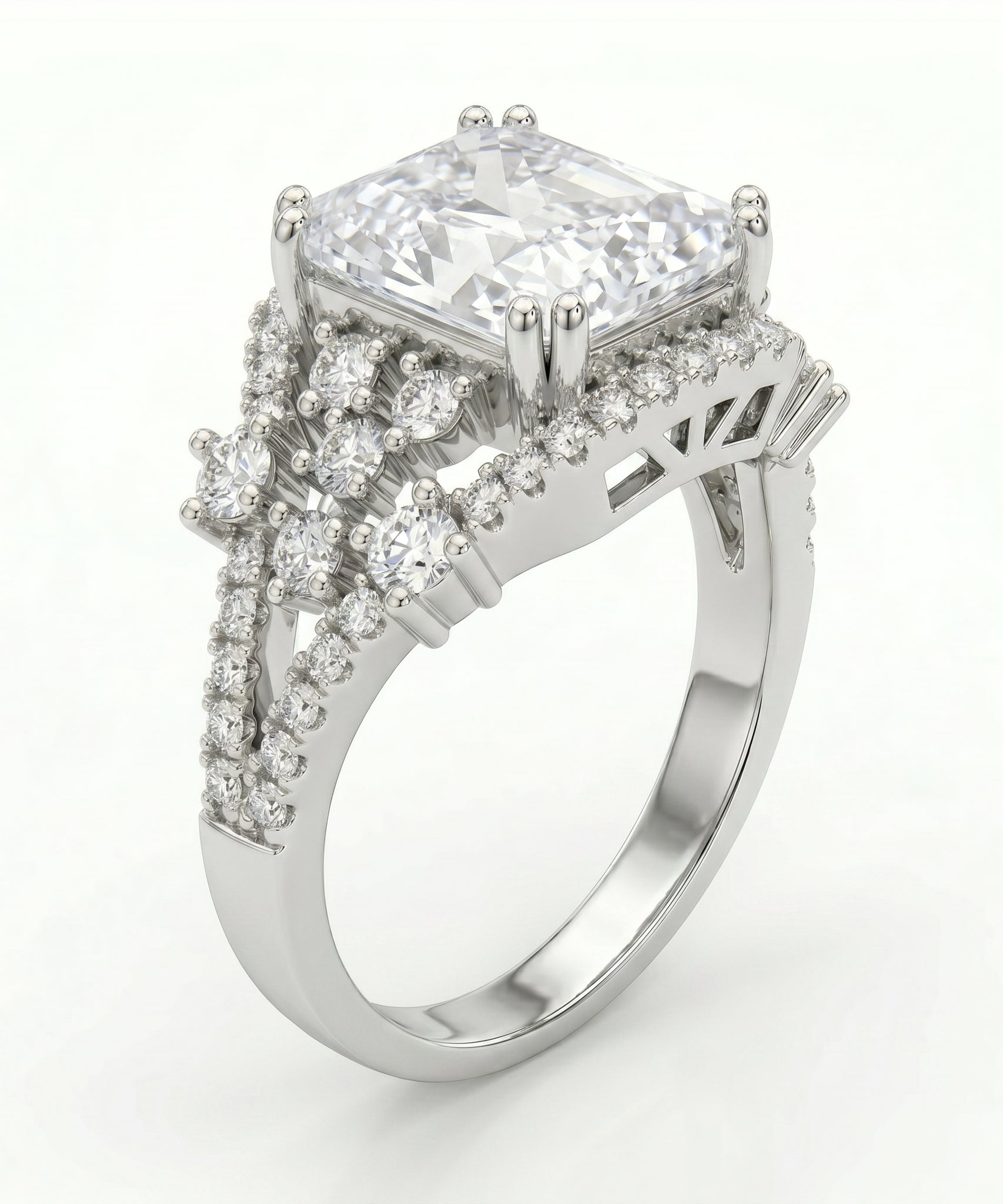 Princess Cut Crystal Stone Ring