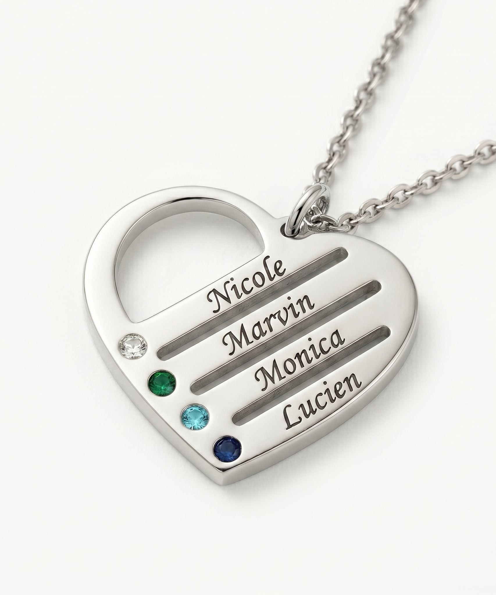 Customized Special Loved Family Heart Necklace