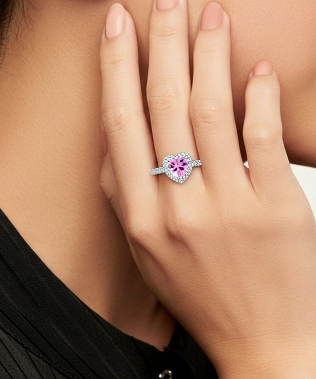 Divine Love Peach Heart Ring