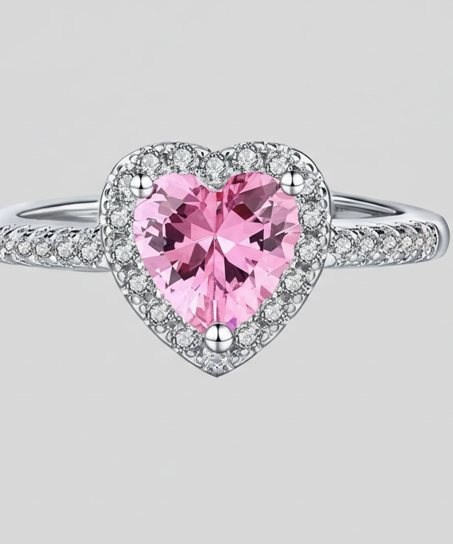 Divine Love Peach Heart Ring