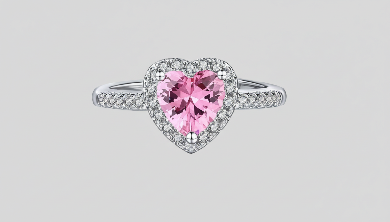 Divine Love Peach Heart Ring