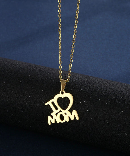 Cherished "I Love Mom" Necklace  & Earrings Set