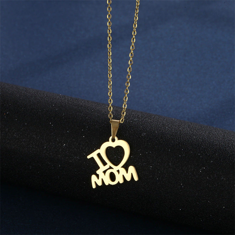 Cherished "I Love Mom" Necklace  & Earrings Set