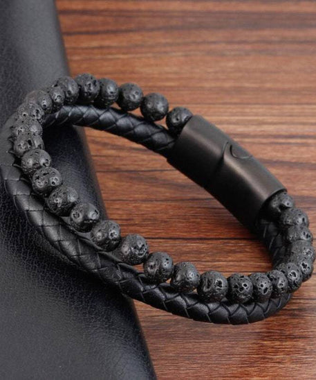 Grounded Volcanic Stone Tigereye Bracelet