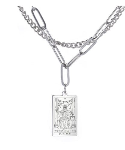 THINK HAVE Twelve Constellation Tarot Necklace Retro Constellation Necklace