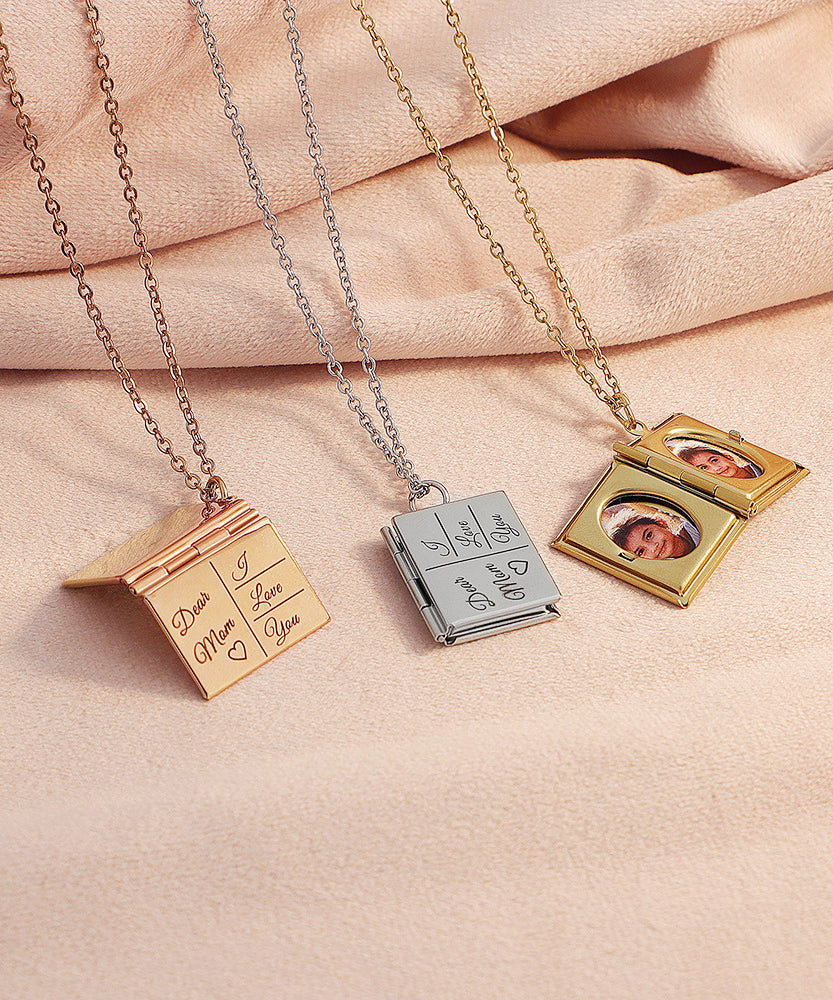 Couple Book Necklace