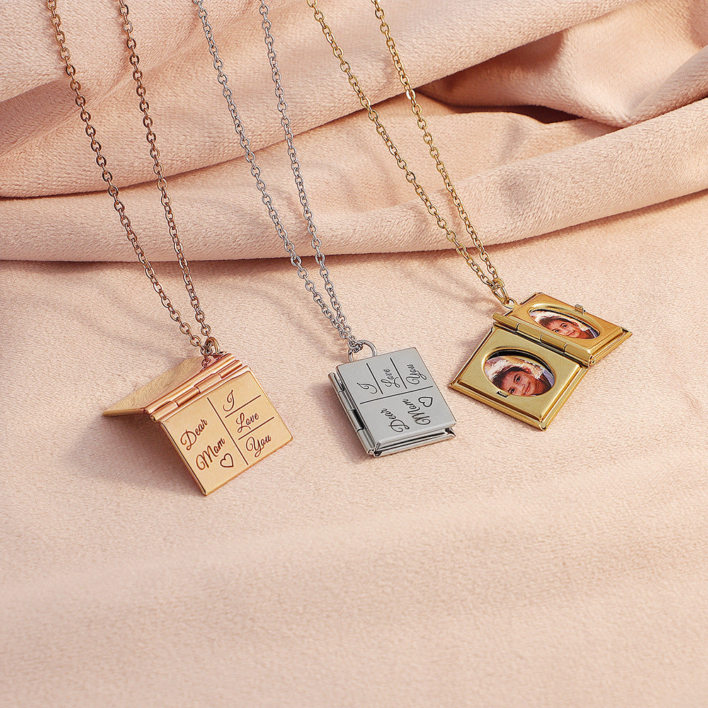 Couple Book Necklace